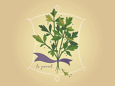 French Cards: Le Parsil handlettering herb illustration parsley paula hanna poppyseed