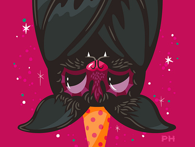 Batty bat halloween illustration party paula hanna poppyseed
