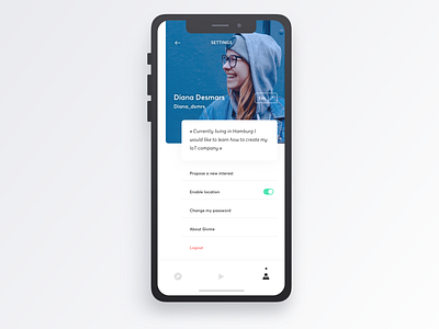 Givme - Profile settings app design development digital evolution experience graphic interactive intuitive mobileapp navigation personal profile prototyping settings tasks ui user user experience ux