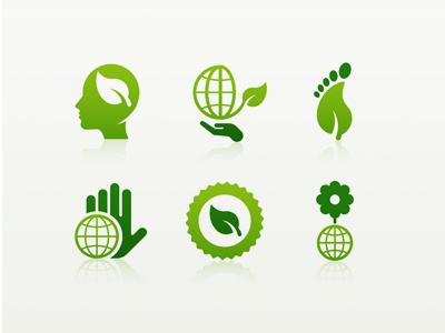 Think Green design eco environmental icons vector