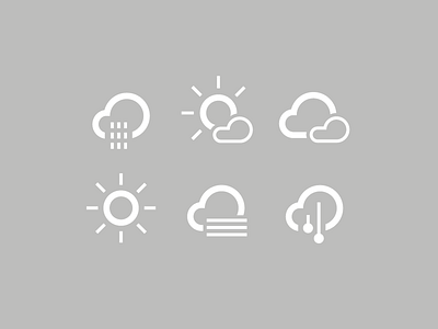 Weather icons contour flat forecast iconography icons minimal outline set sodafish weather