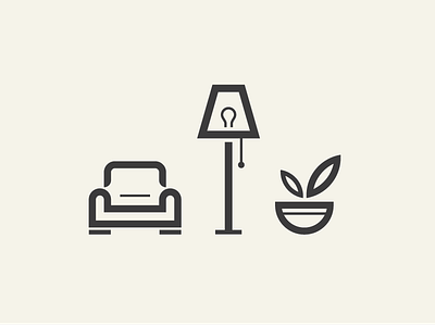 Furniture icons chair decor furniture icon icons interior lamp lighting pictogram plant sodafish