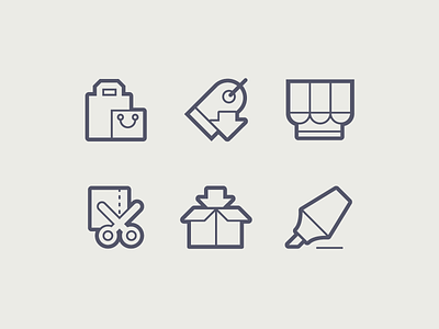 Online Shopping Icons contour design ecommerce icons line outline shopping sodafish web