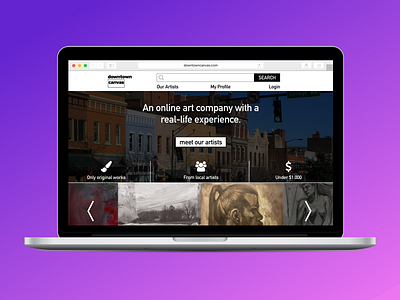 Downtown Canvas art ecommerce local marketplace website