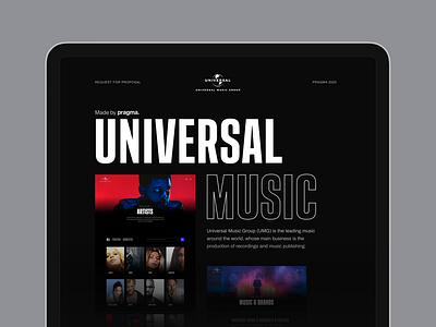 Universal Music - Case study animation dark design interaction interface minimal music typography ui user experience ux web web design website