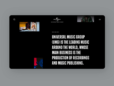 Universal Music Group #3 animation dark design interaction interface music typography ui ux web website