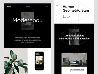 Modernbau - Case study branding dark design interaction interface typography ui web website