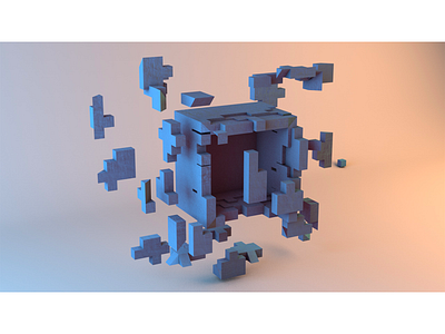 Broken geometry c4d dribbble practice vector