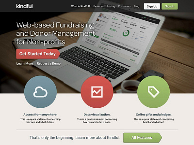 Kindful Web Site giving home page nashville responsive web design