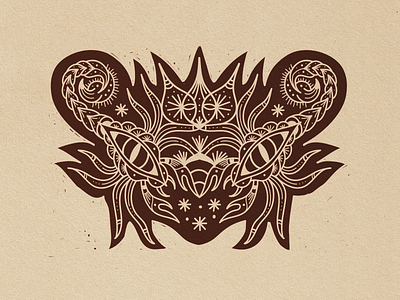 scorpiolhos - woodcut art design illustration magic print scorpion shine woodcut xilogravura