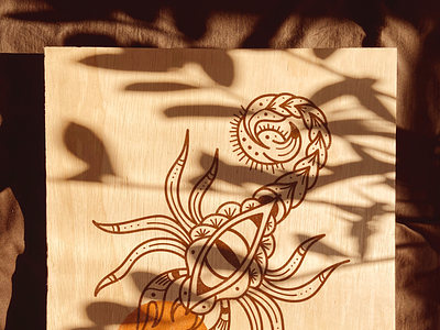 Wood Painting eye handmade magic nature paint scorpion wood