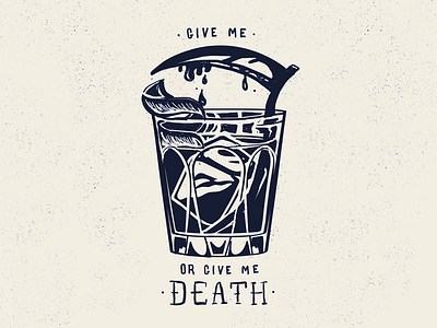 Give me a cocktail or give me death handlettering illustration print