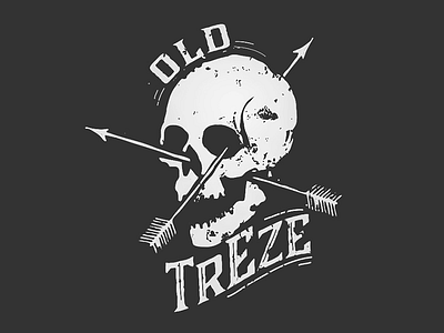 Old Treze - Treze Cocktails aged cocktail handlettering skull