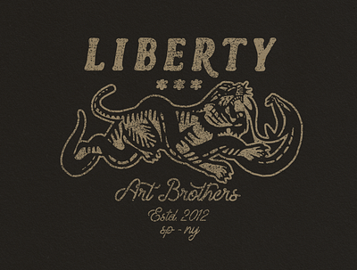 Design for Liberty Art Brothers branding clothing design handlettering illustration lettering snake tiger
