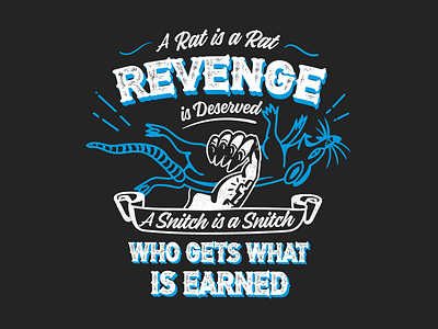 BKNS Tshirt design handlettering illustration lettering rat revenge snitch tshirt