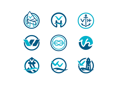 Vector Harbor Logo Concepts - Round 2 bird branding fish identity lighthouse logo mark ocean