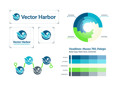 Vector Harbor Identity brand colors guide identity logo otter pallet style vector