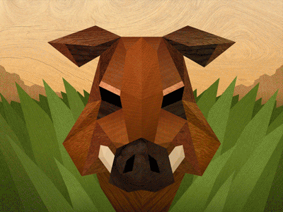 Boar Head animal boar hog illustration polygon vector