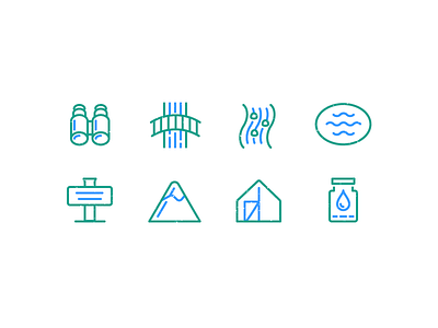 Outside + Stuff Icons binoculars icons lake outdoors outline outside river tent trailhead water