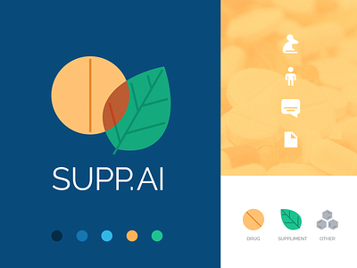 Supp.ai artificial intelligence drugs icon identity logo research science