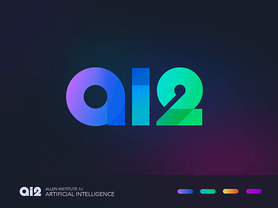 AI2 Logo Concept - Basic Shapes artificial intelligence brand gradient icon identity illustration logo retro vector