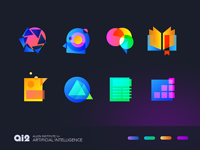 Basic Shapes - Logo Set artificial intelligence branding geometric gradient icon identity illustration logo set vector