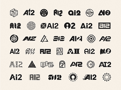 40 Logo Concepts for AI2 acronym artificial intelligence brand geometric icon identity illustration initials logo