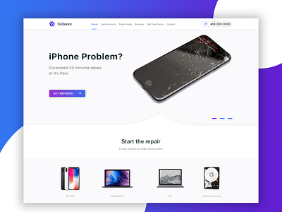 Repair Website Design Concept