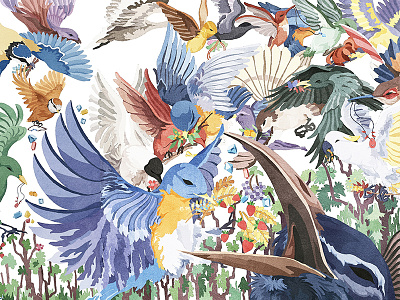 The Story in the Forest-2 animals birds illustration story