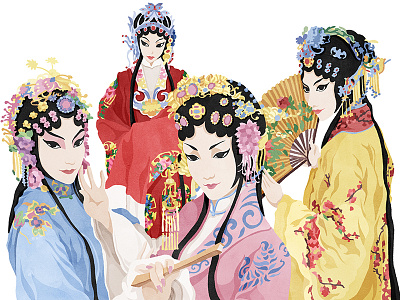 Chinese Opera chinese drawings dressing illustration opera