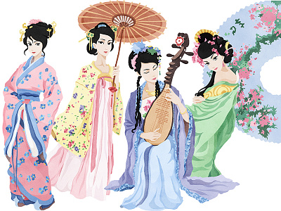 Chinese Style chinese drawings dressing illustration style