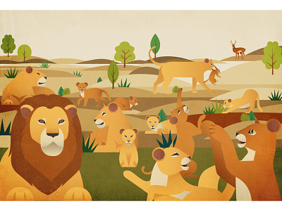Lions digitalart drawings illustration
