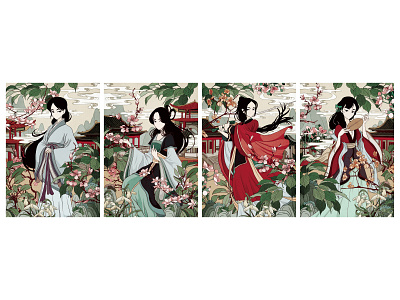 Clashing Colour-Characters chinese digitalart illustration