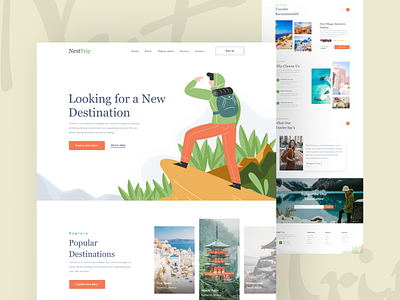 NextTrip- Travel Agency Website Design 2k20 adventure agency illustration kshuvon landingpage tour tourism tourist travel travel agency travel app travel places travel web traveling typography ui ux web webdesign