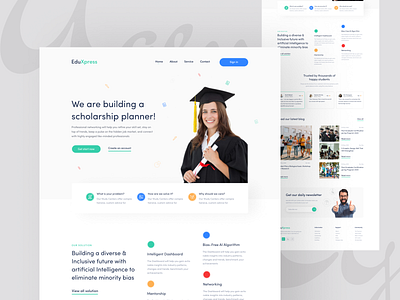 EduXpress - Education Scholarship Landing page Concept! 2k20 agency branding creative education scholarship education website eucation kshuvon3 landing page learning online learning scholarship typography ui ux uidesign user experience user interface web