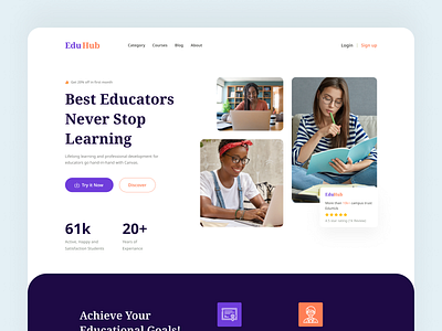 EduHub-Online Learning Landing Page