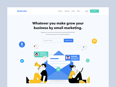 MailCella - Email Marketing Landing Page b2b branding creative design digitalmarketing email email design emailmarketing illustration interface mailchimp template marketing marketingagency newsletter design onlinemarketing saas socialmedia strategy trendy uiuxshuvon