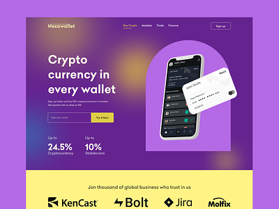 NexaWallet - Cryptocurrency Web Concept! bitcoin bitcoin wallet blockchain crypto crypto wallet crypto web cryptocurrency cryptocurrencywebsite design exchange finance fintech header invest investment app landing page modern trading uiux web