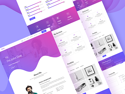 Wish Personal Portfolio Template 2018 best shot colorful creative debuts html landing page portfolio template prototype psd responsive trendy user interface