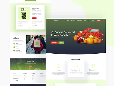 Vegan Snacks Landing Page 2019 colorful concept creative delivery design gradient landing page design product design snacks ui vector webdesign