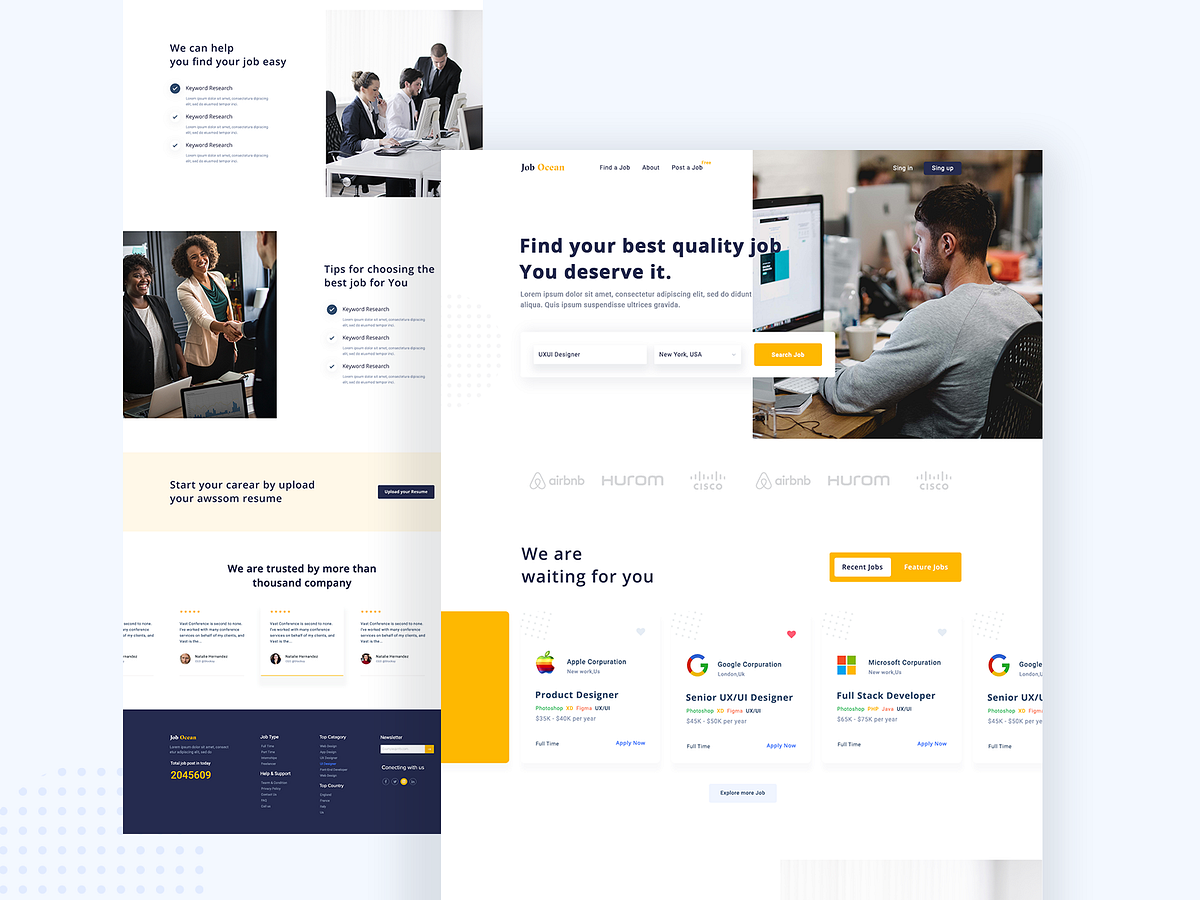 Job portal Landing page Design Concept..v2! by Shuvon Khan on Dribbble