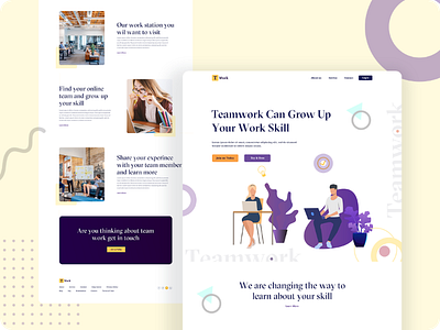 Teamwork Community Landing Page Concept! 2k20 affinitydesigner design designart exploration illustration landingpage line minimalist shape team teamwork typography ui ux uxui vector visualdesign web