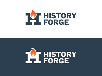 History Forge Logo branding fire forge h h logo hammer history logo logo design negative space simple design