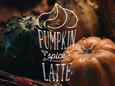 Pumpkin Spice autumn coffee fall inline serif latte orange pumpkin pumpkin spice script seasonal simple typography