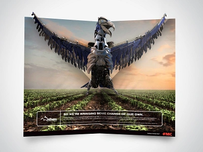 Anthem Direct Mail Inside ag agricultural agriculture bird crops design direct mail eagle farm farming land magazine magazine spred mailer mailer design pop up robot technology