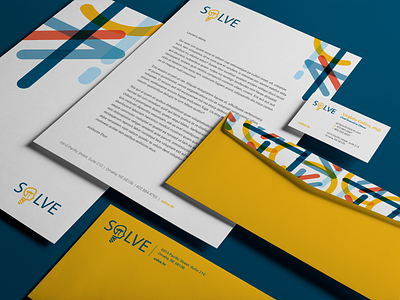 Solve Stationary branding bright businesscard design envelope envelopes folder graphic design letterhead light bulb pattern solve stationary stationary design
