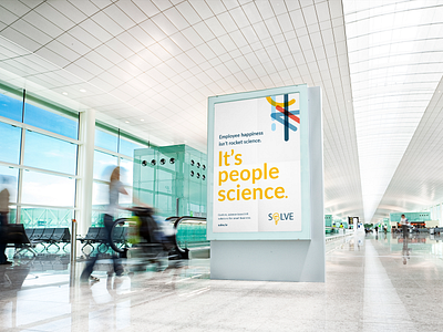 Solve Airport Billboard airport airport billboard airport signage billboard billboard design branding design employee employee hapiness graphic design hr hr solutions lightbulb ooh pattern playful signage solutions
