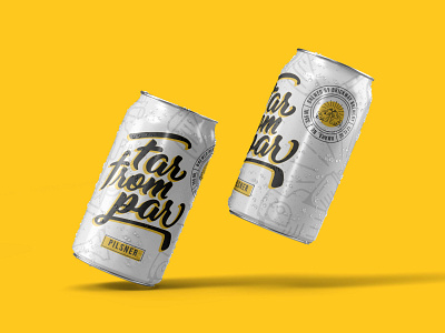Far From Par Beer Label beer beer label branding can craft beer design golf golf club golfball graphic design hand lettering hops illustrations label lettering soda tee typography