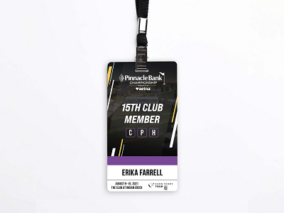 Pinnacle Bank Championship Pass/Badge athlete athletics badge branding championship competition design event event pass golf golf event golf pass graphic design pass product design sport sports ticket