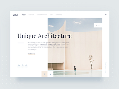 Unique Architecture architecture colors composition grid hero image layout minimalism typography ui web design